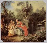 Nicolas Lancret, Lady Gentleman with two Girls and Servant